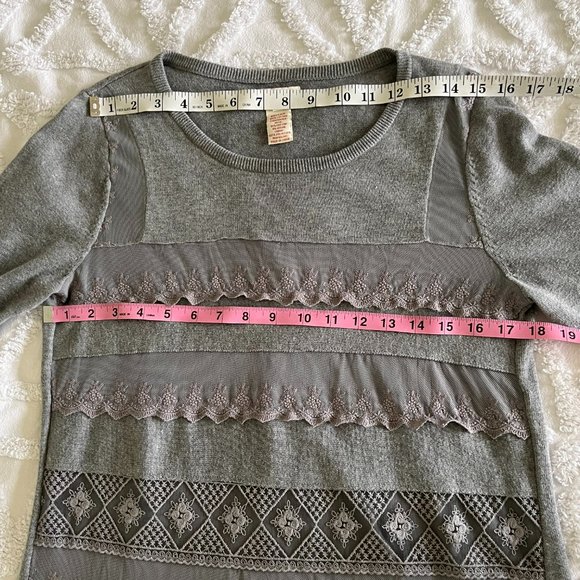 SUNDANCE Gray Crochet Lace Tunic/Sweater Dress - Picture 9 of 12
